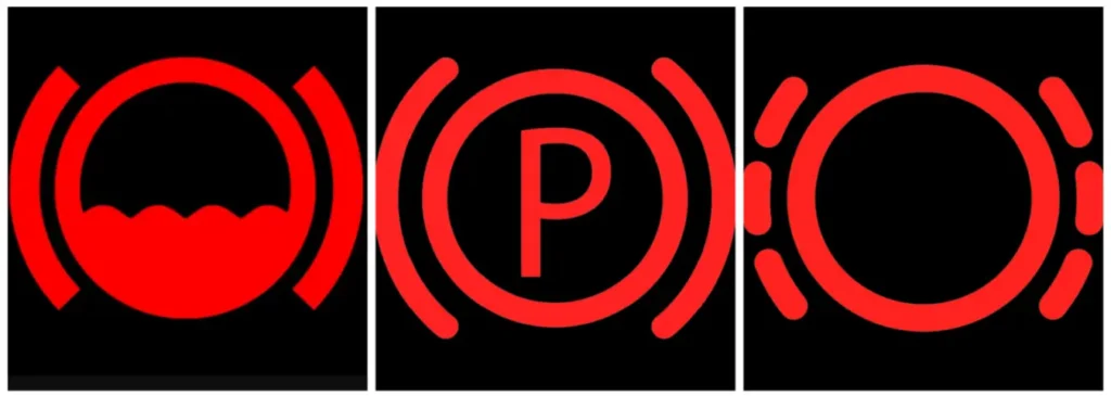 اشارات تظهر على تابلوه السيارة خاصة بالفرامل